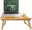 Portable Lap Desk, Laptop Desk for Serving Bed Tray Breakfast Table, Bamboo Adj