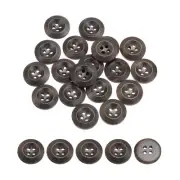 80Pcs Wooden Buttons 18mm 4 Hole Round Wood Sewing Button Craft, Dark Brown