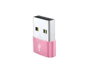 Type A Male to USB C Type C Female Charging Port Adapter Fast Converter USB Pink