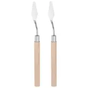 2pcs 12mm No.6 Oil Painting Palette Knives Stainless Steel Spatula Wood Handle