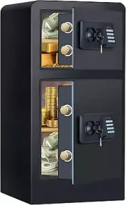 5.0 Cu Ft Large Double Door Safe Box Fireproof Waterproof, 83 LB Heavy Duty Home
