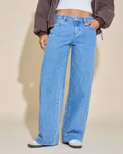 [Wrangler] Wrangler Women's Low Farrah Super Baggy Jeans in Blue Temptation Size 6 6 Blue Temptation
