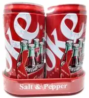 Coca Cola Salt and Pepper Shaker Set Collectable Memorabilia Tin Cans Sealed