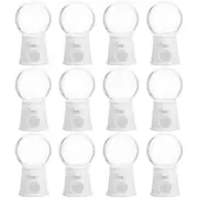 12pcs Mini Gumball Machines Lovely Candy Dispenser Creative Wedding Candy Box Cake Decor White 7.1X3.5X3.5CM