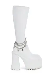 [Sugar Thrillz] Count Your Hexes Platform Boots - White