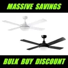 3A MINK 52" 1320mm AC Ceiling Fan With Wall Control Tri Colour Light White Black