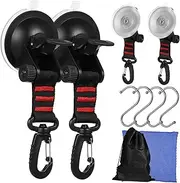 CHICAMPERA 4 Pcs Heavy Duty Suction Hooks for Camping Essentials Portable Suction Cup Hooks for Car Awnings Outdoor Travel Versatile Use for Tents and Road Trips