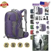 Multi-Compartment 40L Lightweight Backpack - Hiking Daypack with Safety Features