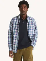 Long Sleeve Oxford Plaid Shirt