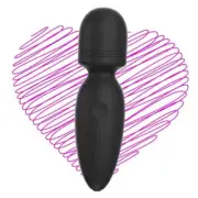 Mini Wand Massager,Small Cordless Handheld Massager with 10 Quiet Black