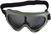 Demeras Tactics Mesh Goggles Headband Googles Cabon Dteel Outdoor Goggles for Hunting Airsoft Protective Gear(Military Color), Green, 17.5 x 8 cm, Protective,Protection