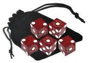 Sunset Station Las Vegas Casino Craps Dice Dark Red Polished Set 5 Matching #s