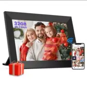 WiFi Digital Photo Frame 10.1" Touchscreen 32GB HD Display Auto Rotate.