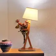 Swing Arm Table Lamp for Kids Bedside Bedroom Reading, Wood Creative Desk Lam...