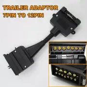 7 PIN FLAT FEMALE SOCKET TO 12 PIN MALE PLUG TRAILER ADAPTOR CARAVAN CONNECTOR