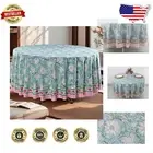 100% Cotton 132" Round Tablecloth with Hand Block Print - All-Season Use