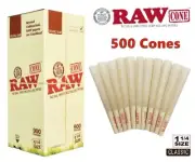 Authentic RAW Organic 1 1/4 Size Hemp Pre-Rolled Cones 500 Pack
