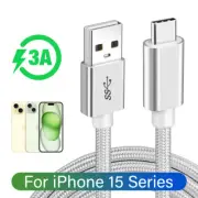 Type C USB C Fast Charging Charger Cable Data Transfer Cord For iPhone 15 16 Pro