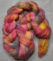 Fine Superwash Wool Top Roving Spinning Handpainted Dyed USA NWT Fairy Lights