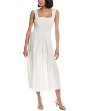 Madison Miles Midi Dress White