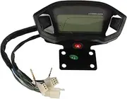Brilluxa Motorcycle Speedometer Tachometer LCD Digital Odometer Digital Gauge Motorcycle Digital Odometer Tachometer Gauge for Dirt Bike ATV Go Kart