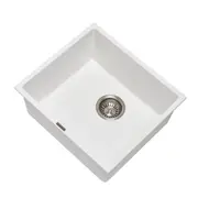 White Granite Stone Single Bowl Kitchen Bar Sink Top/Under/Flushmount 457x406mm