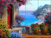 Ceramic Tile Mural Backsplash Senkarik Mediterranean Seascape Art MSA145
