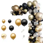 121Pcs Gold Black Balloons Arch Garland Kit Gold Sequins Balloons for8880