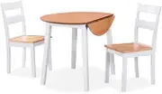 Generic Dining Set 3 Pieces MDF and Rubberwood White