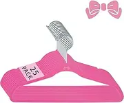 Simplify Kids 25 Pack Velvet Hangers, Slim Non Slip Design, Space Saver, Colors to Match Any Baby Nursey, Pink, 25 Count