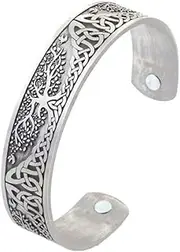 [BOSUGE] Charming Bracelet， Men Womens Viking Tree of Life Bangle, Nordic Yggdrasil Celtic Knot Bracelet, Handmade Metal Vintage Irish Knot Totem Adjustable Cuff Bangle Jewelry (Color : Red Copper)