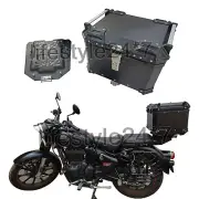 Royal Enfield "Aluminium Pannier Luggage Top Box Matt Black" Classic Reborn 350 (for: Royal Enfield)