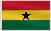 3×5 FT Ghana Flag,Large Ghanaians National Decor,Double Side Digital Printed 75D Polyester Banner With Canvas Header Brass Grommet