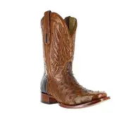 CORRAL Men's Cango Tobacco Full Quill Ostrich With Black Shoulder Counter A2633