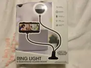 LED Selfie Ring Light Phone Holder Flexible Stand Long Arm for Stream Live Lamp
