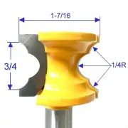 1 pc 1/2 SH Triple Bullnose Provincial Trim Edge Molding Router Bit S