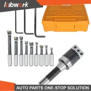 Boring Head R8 Shank 9Pcs 1/2" Carbide Boring Bar Set For Bridgeport Milling 2"