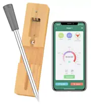 500FT Bluetooth Wireless Probe Meat Thermometer For Grill Smoker Remote