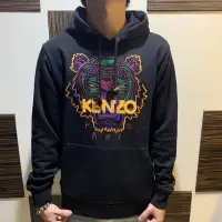 在飛比找蝦皮購物優惠-KENZO高田賢三紫🐯虎頭黃logo黑色長袖帽T