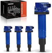 A-Premium (Blue) Engine Ignition Coil Pack Compatible with Toyota Prius 2001-2009, Yaris 2006-2018, Echo 2000-2005, Prius C 2012-2019 & Scion xB 2004-2006, xA 2004-2006, 1.5L, 4-PC Set