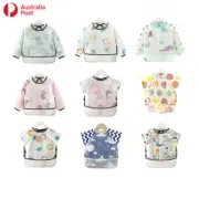Baby Toddler Kid Bib Apron Smock Feeding Painting Waterproof Long Short Sleeves