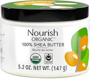 Nourish Organic Body Butter, Intensely Moisturizing Fair Trade Shea Butter, 5.5 Ounce