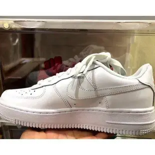 【正品】NIKE AIR FORCE 1 GS AF1 全白 休閒 女 314192-117 DH29