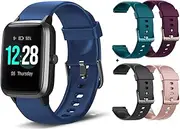 MCNNADI Smart Watch Fitness Tracker [with 4 Extra Bands/Straps] Heart Rate/Sleep Monitor & Stress Control, Activity Tracker with 1.3" Touch Screen, Waterproof, Pedometer, Step Counter for Women Men