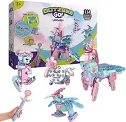 PAI TECHNOLOGY BOTZEES GO! Unicorn Electric Toys, Educational STEM Toys, Creative Building Kits, Learning Toys for Kids Ages 3+, with Remote Control Magic Stick, App Based