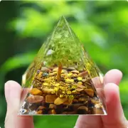Crystals Stone Orgone Pyramid Energy Generator Natural Amethyst Peridot F