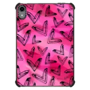 iPad mini (6th gen) iPad Impact Case Dripping Hearts Black on Pink
