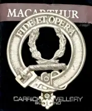 MacArthur Scottish Clan Crest Badge Brooch Pin Style Pewter