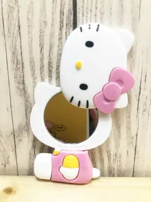 【震撼精品百貨】Hello Kitty 凱蒂貓~日本SANRIO三麗鷗 Kitty 隨身鏡子-側坐粉*42317