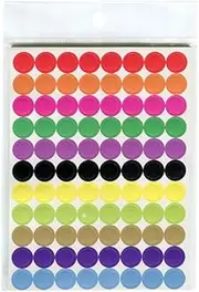 880Pcs Assorted Circle Colour Code Round Sticker Label Dots Spots Coloured 10mm